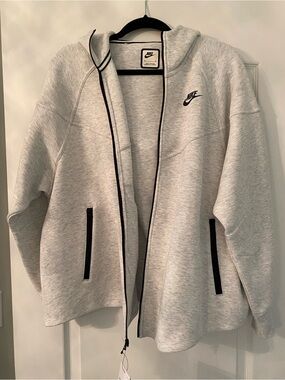 Nike Light Gray Women's Jacket with Black Trim